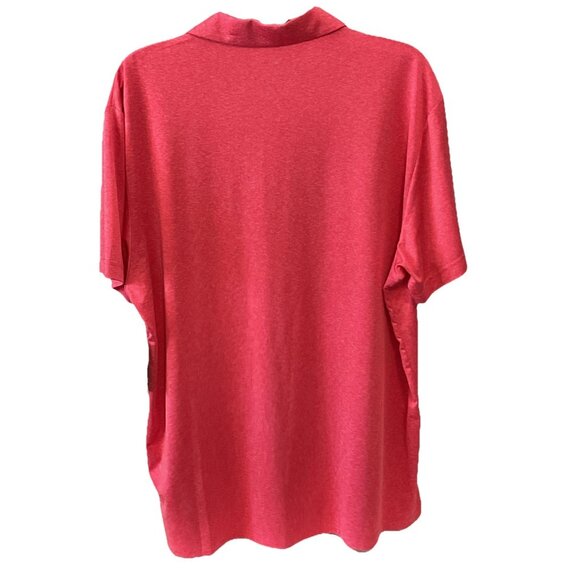 London Fog Men's Poly Textured Space Dye Polo Medium Fuscia NWT - Picture 3 of 5